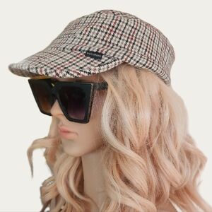 Peter Grimm Plaid Newsboy Cap - Red, Black, White